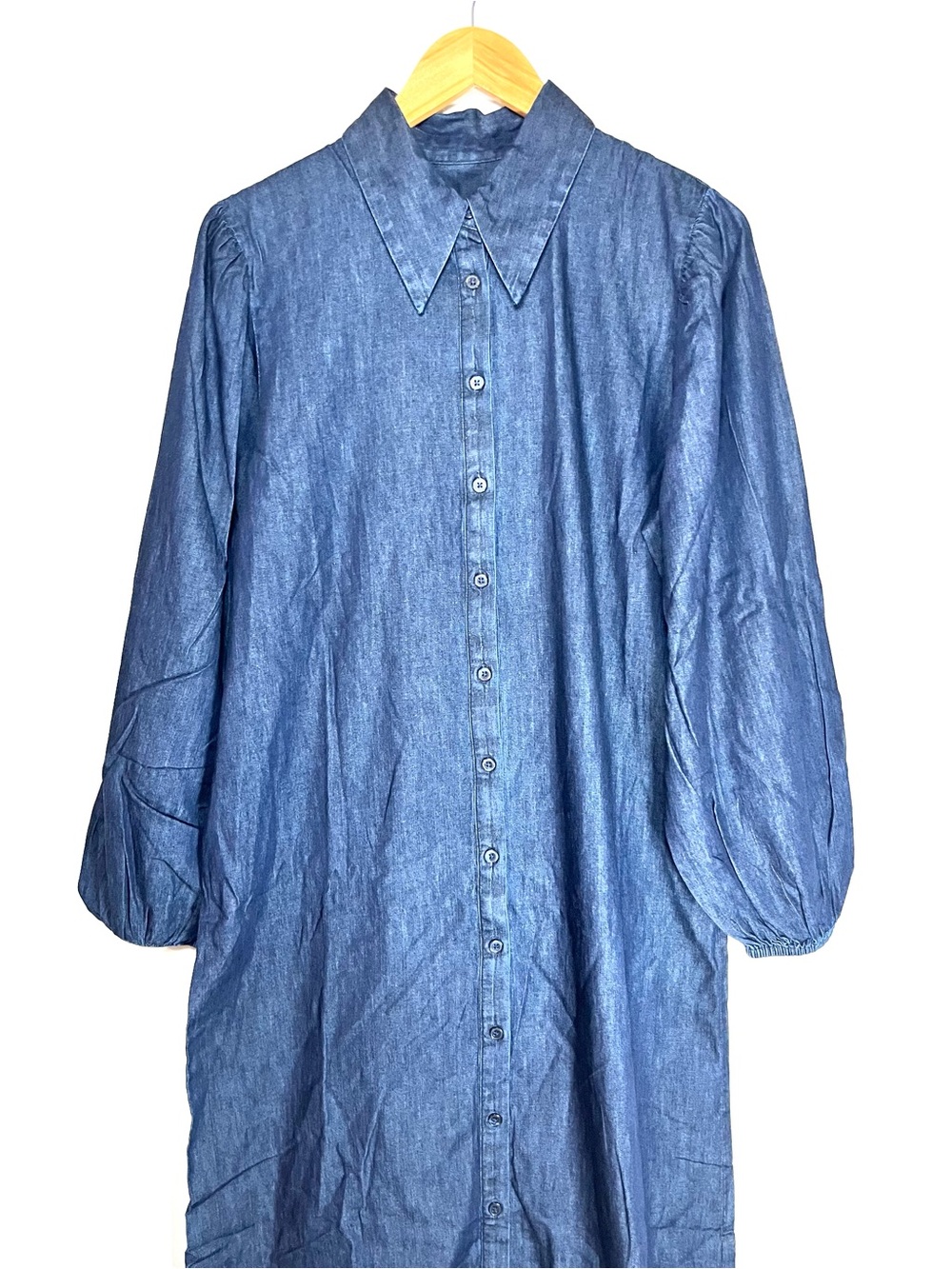 Ann Taylor Blue Denim Maxi Shirt Dress